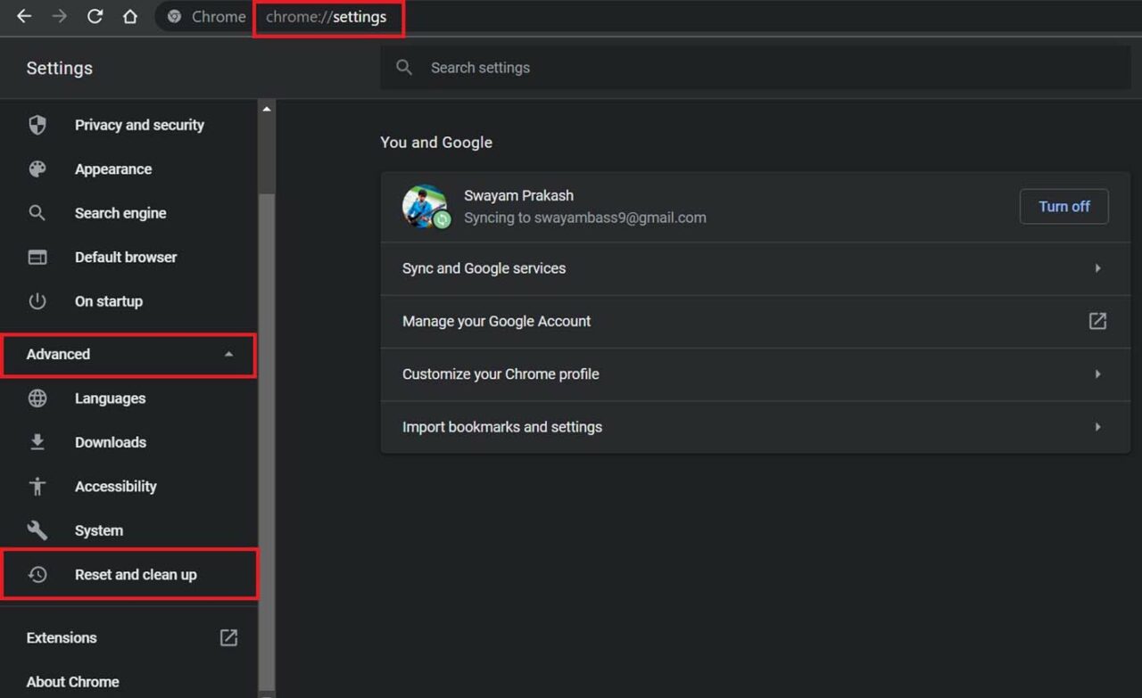 Impostazioni di Chrome