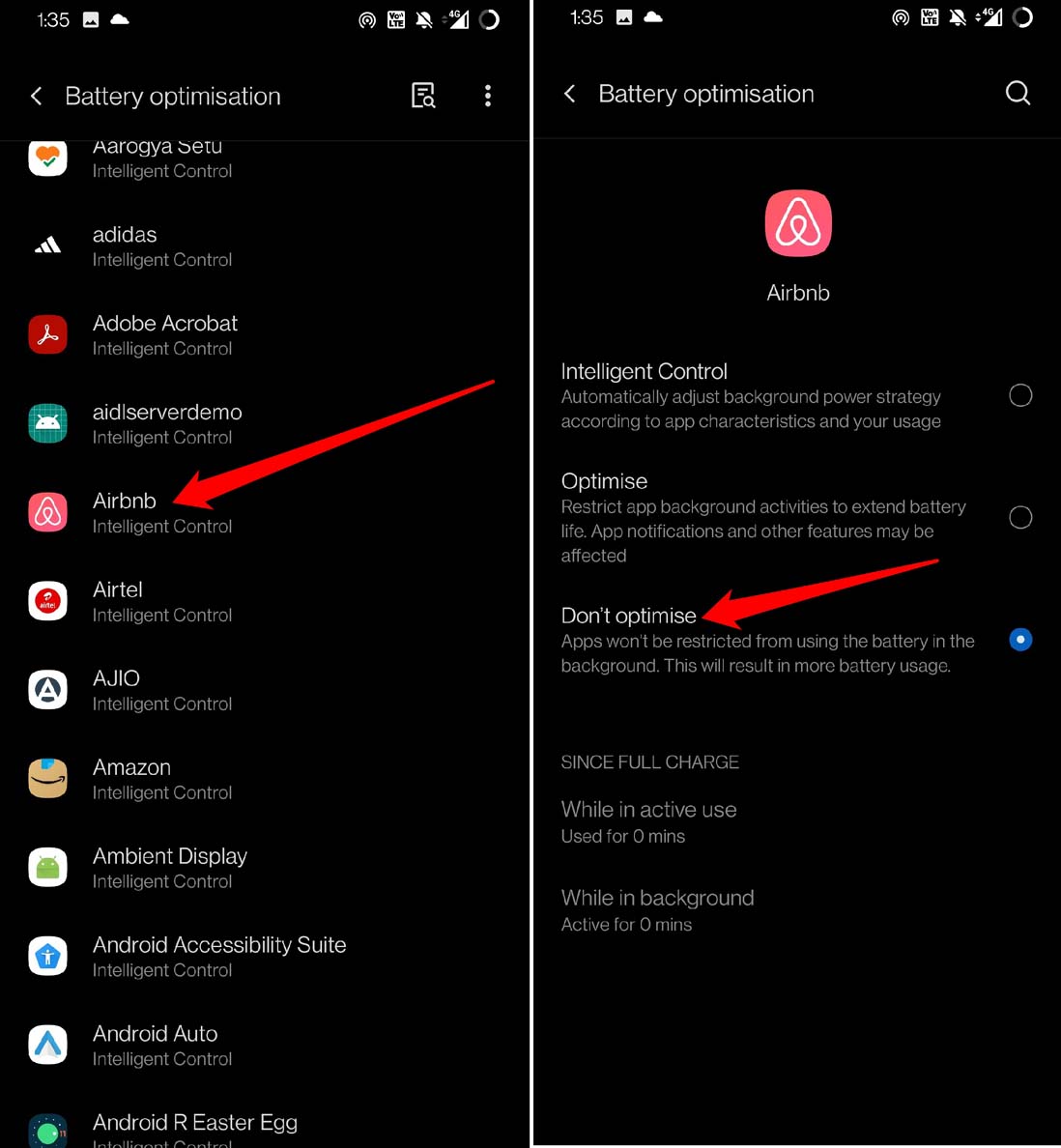 desativar bateria adaptativa para aplicativo Android