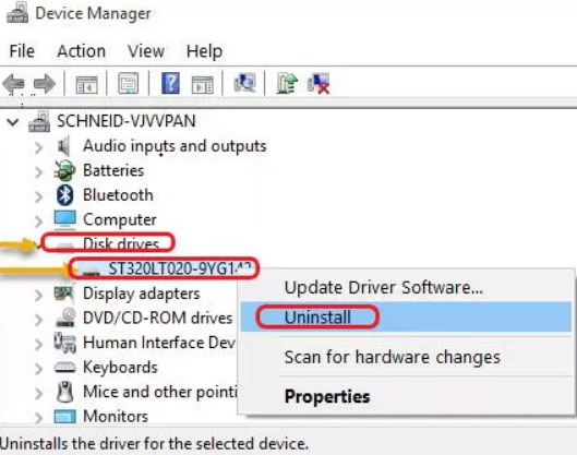 Reinstalla i driver del dispositivo - Errore 0x800701B1 su PC Windows