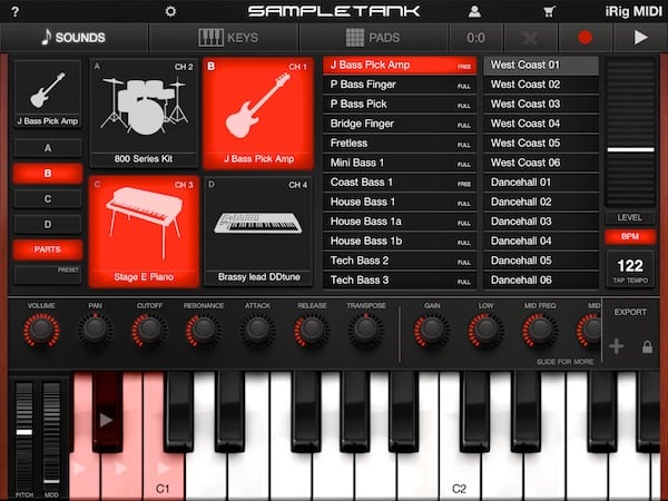 리뷰: IK Multimedia iRig MIDI + SampleTank for iOS