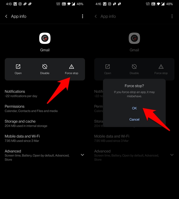 Zwangsstop zur Behebung der Gmail-App, die auf Android nicht funktioniert