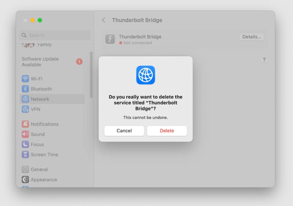 So entfernen Sie die Thunderbolt Bridge-Schnittstelle auf Mac