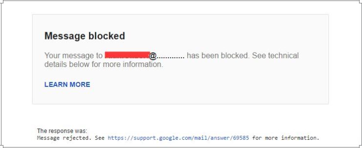 Nachricht blockiert Gmail