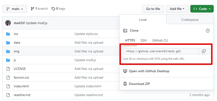 Repo Git-URL kopieren - Große Dateien auf GitHub hochladen