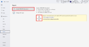 Cliquez sur Créer un document PDF/XPS