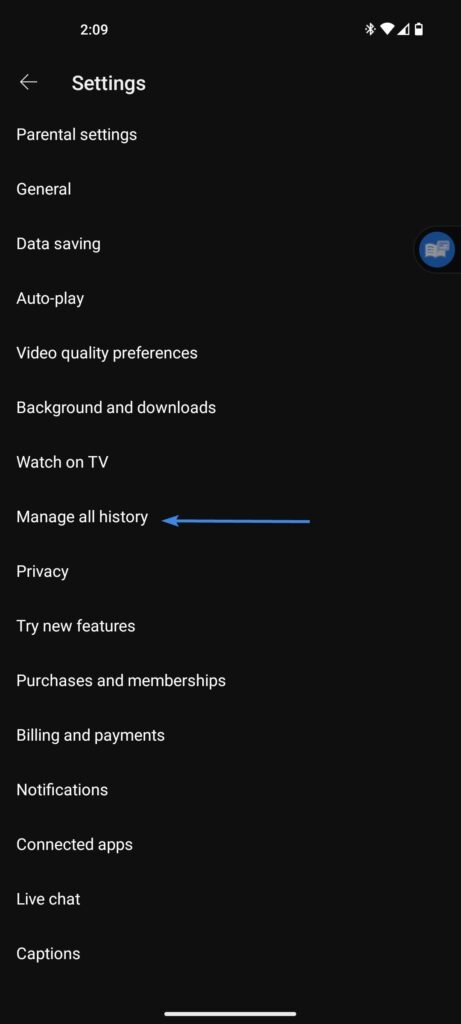 YouTubeのコメント履歴 Android