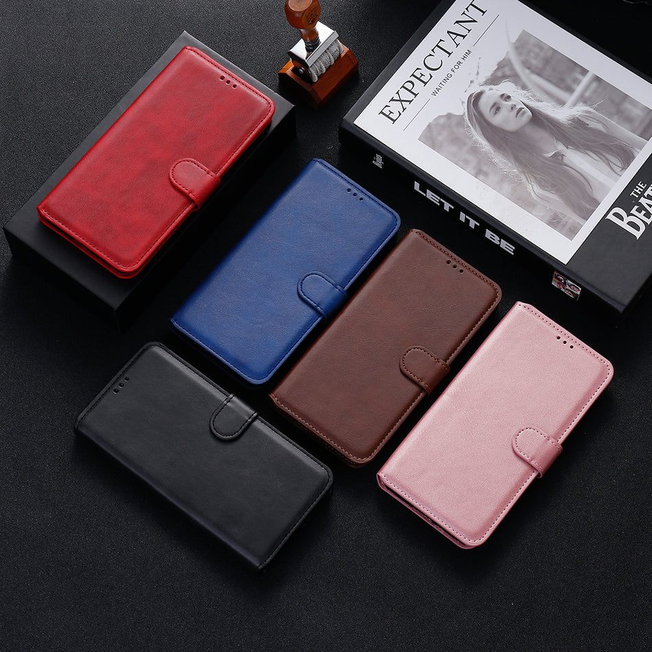 iPhone 13 mini用シンプルレザーフリップ財布ケース