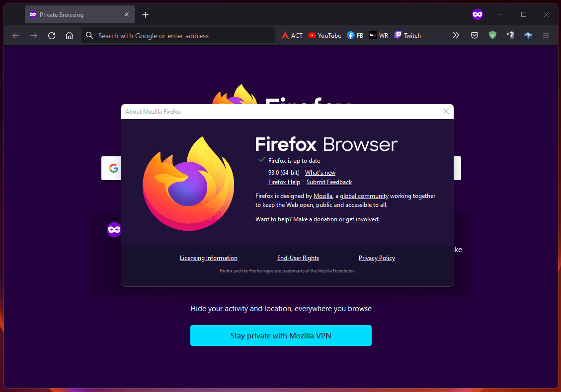 Scegli un browser mainstream