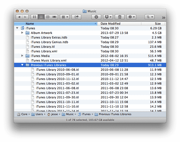 iCloud 활성화 후 iTunes 라이브러리 사라짐