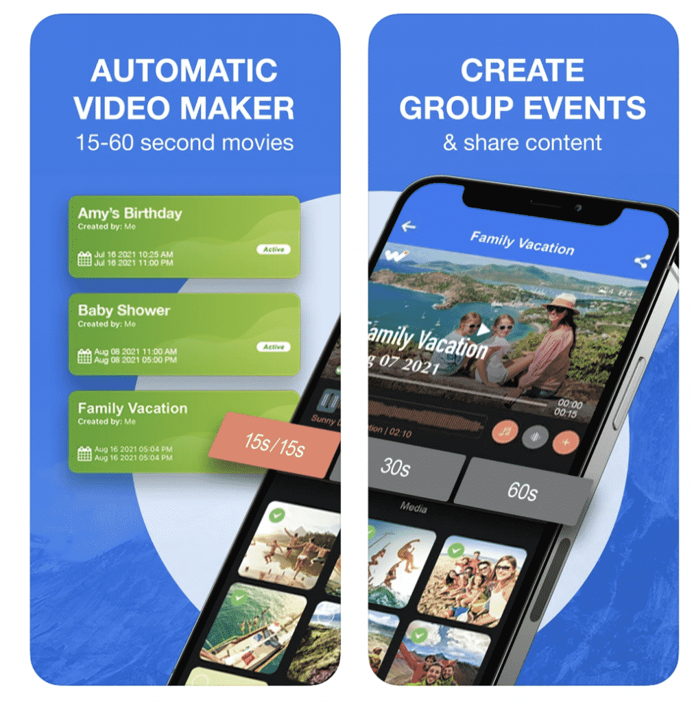 Mon application Wow Memories en captures d'écran