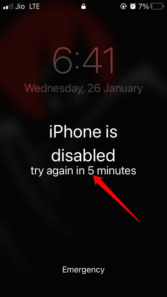 iphone отключен на 5 минут