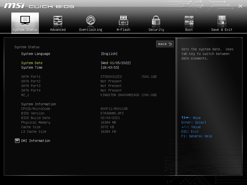 8 - Seleccionar Overclocking