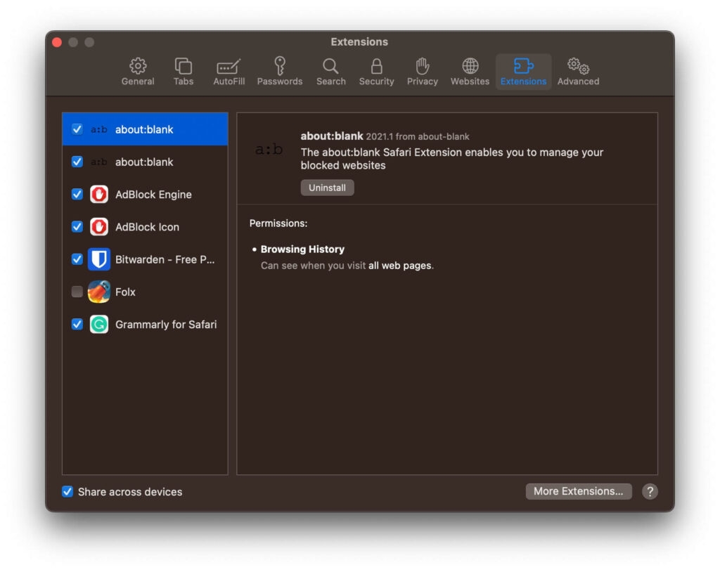 Extensions Safari - Erreur Safari ne peut pas établir de connexion sécurisée
