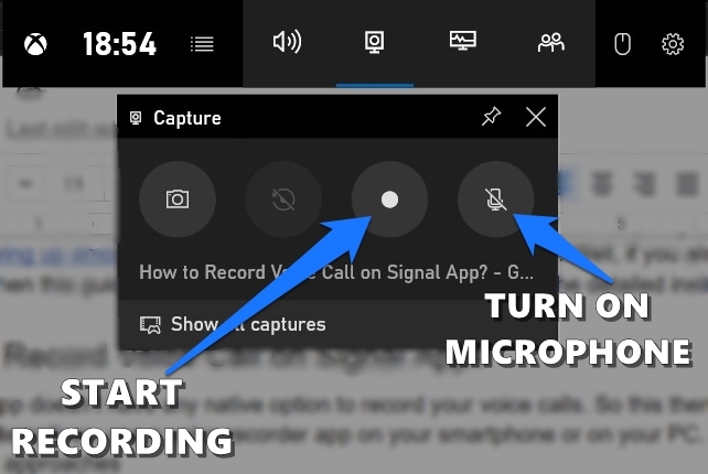 Registra chiamata sull'app Signal
