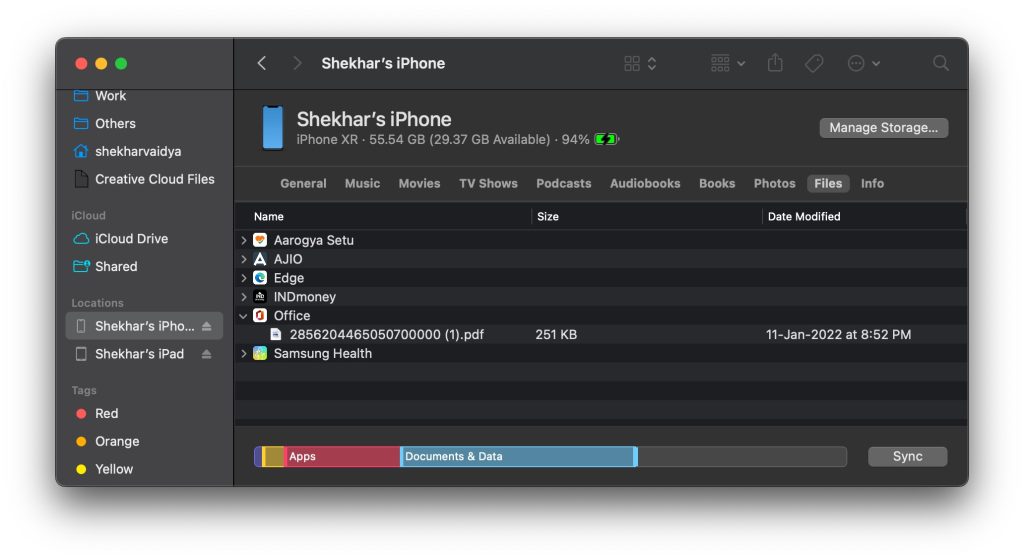 Dateien zwischen iPhone und Mac übertragen
