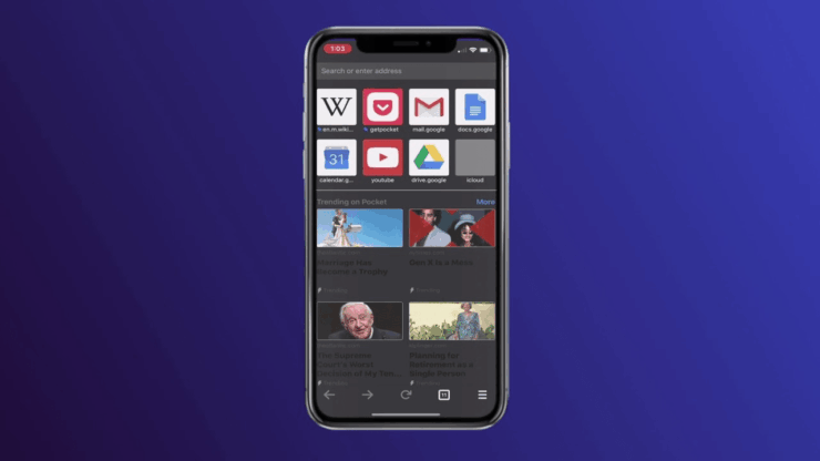 Browser in Modalità Scura per iOS