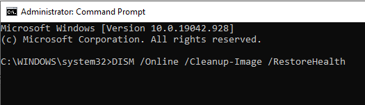 DISM /online /Cleanup-Image /ScanHealth
