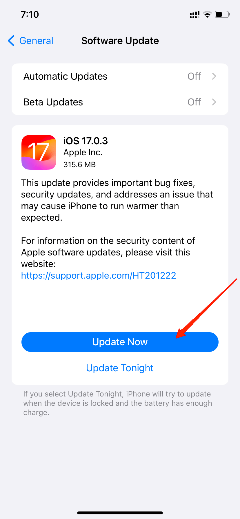 Actualiza a la última versión de iOS