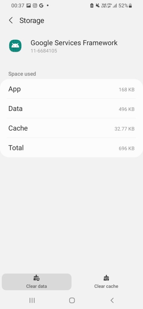 Cancella cache Google Services Framework - Errore 
