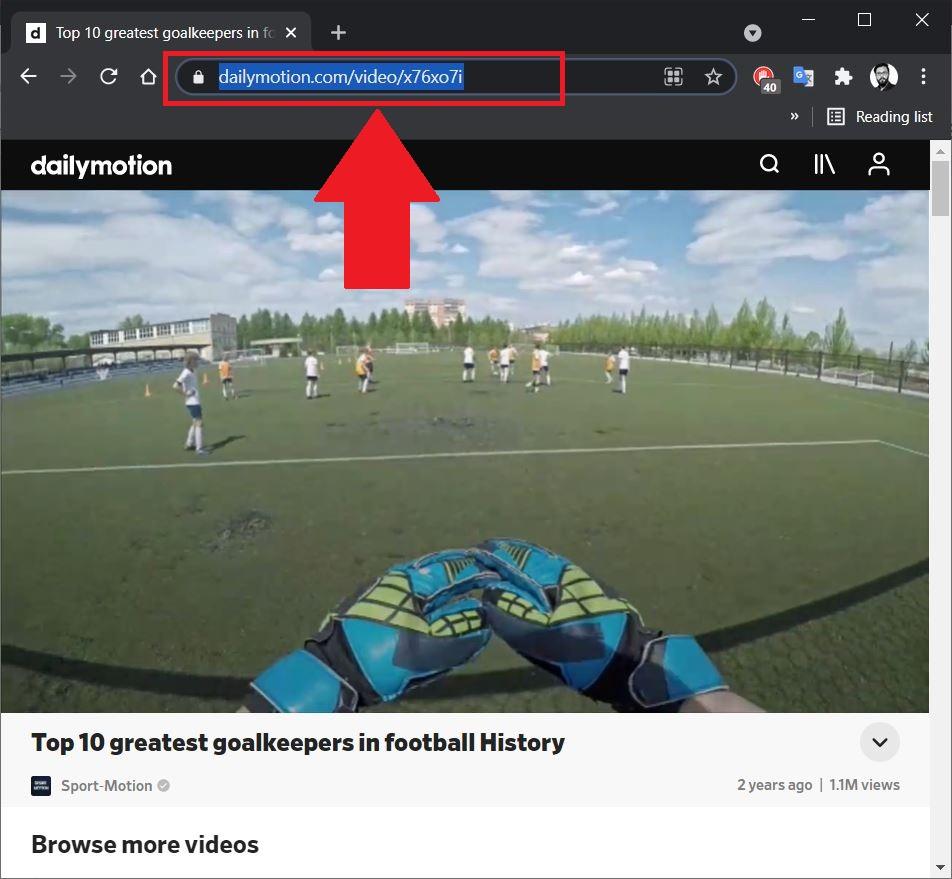 Copiar la URL del video