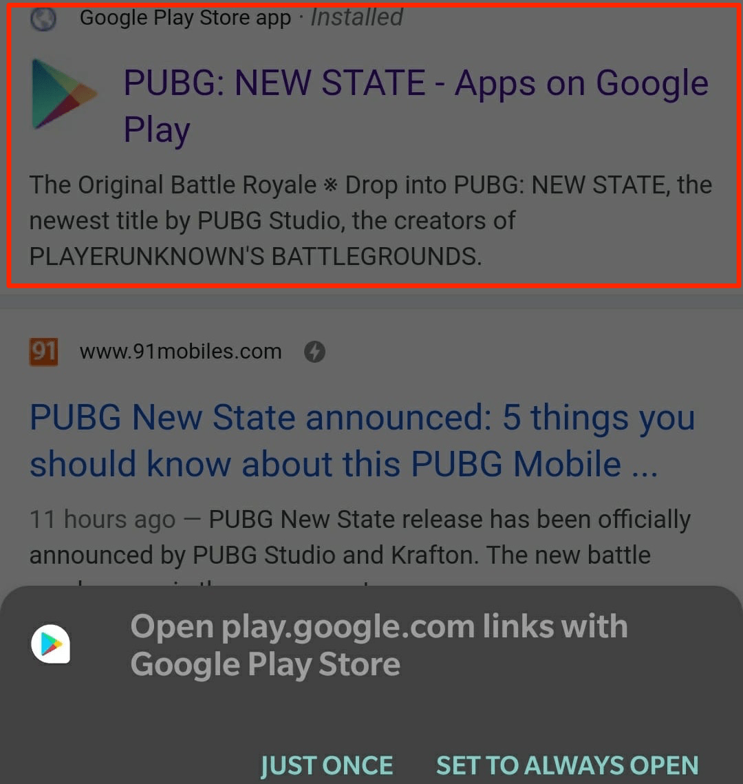Apri Gioco da Chrome nel Play Store