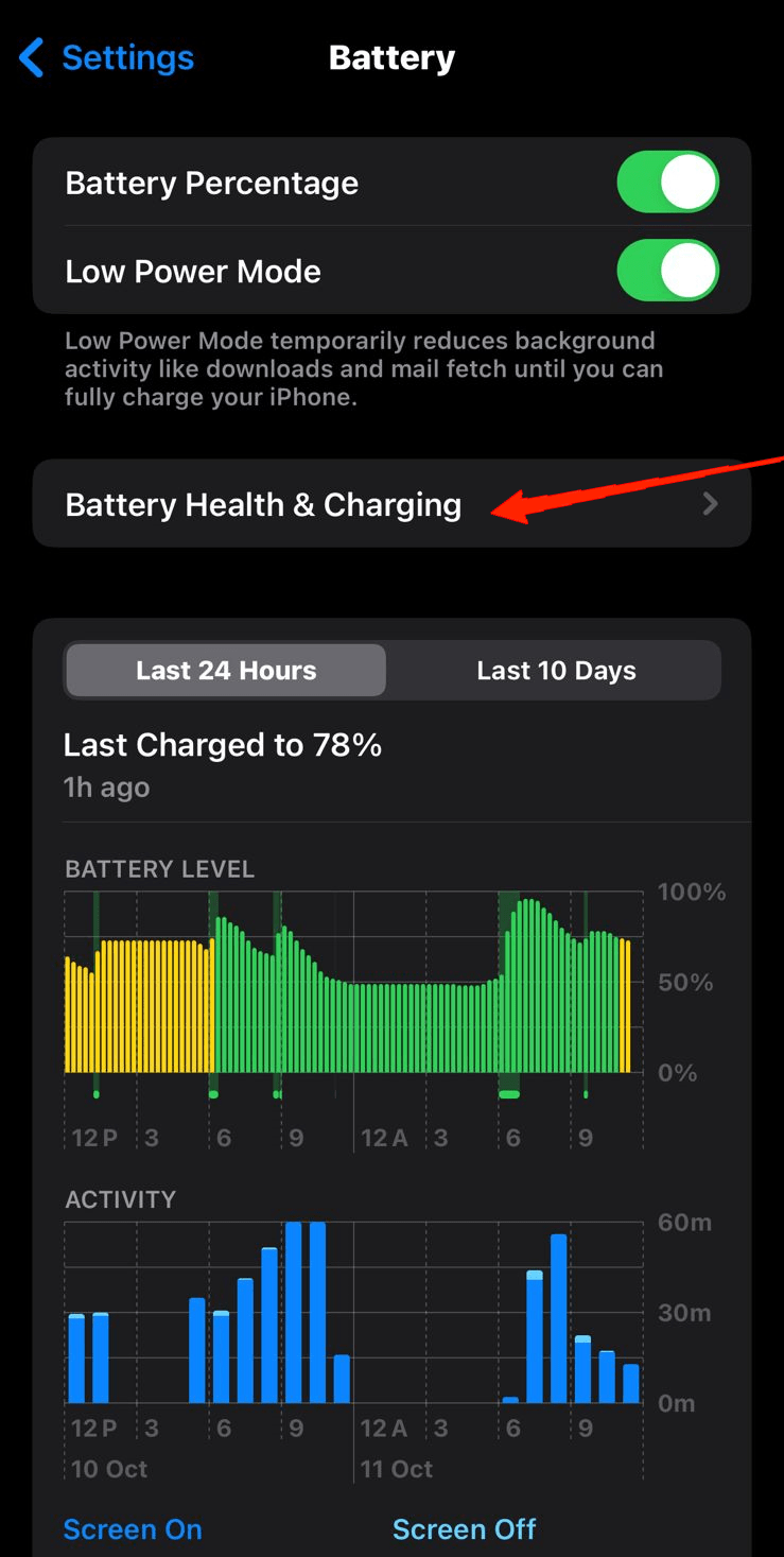 Santé de la batterie et chargement