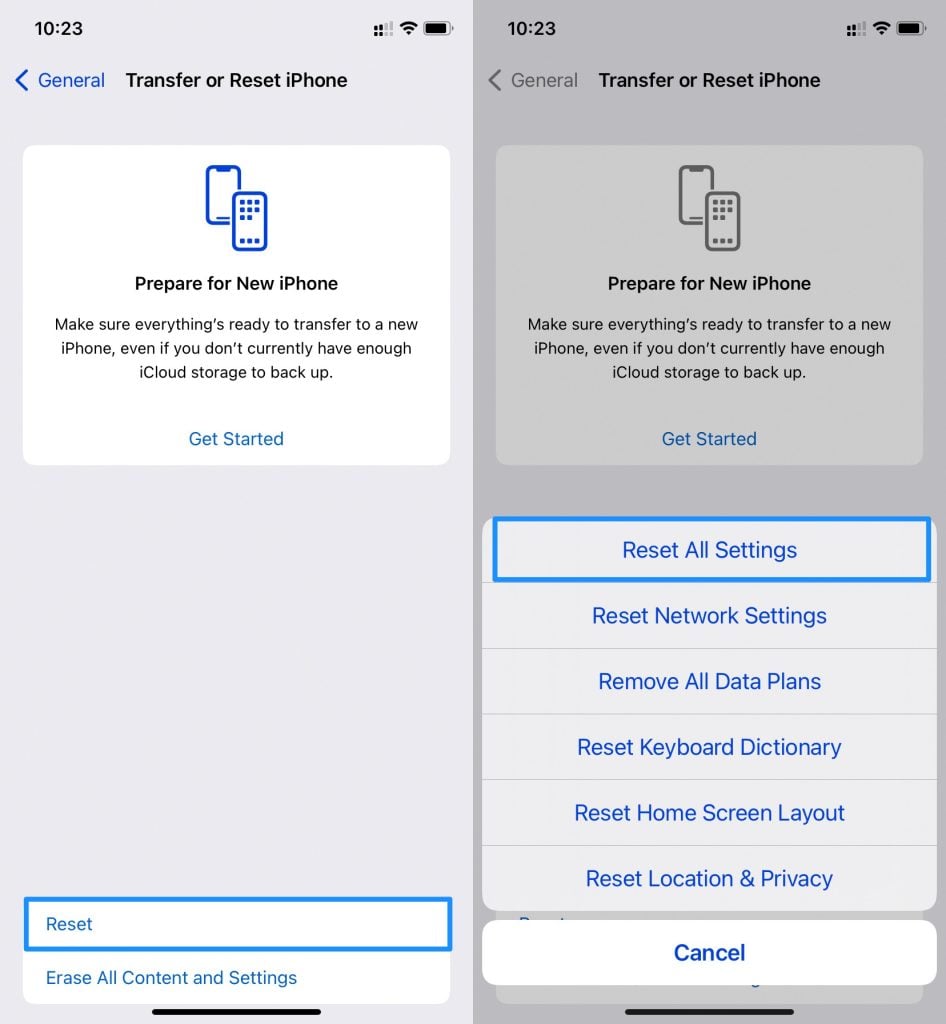 Ripristina Tutte le Impostazioni iPhone - Problema Impossibile Verificare l'Identità del Server su iPhone