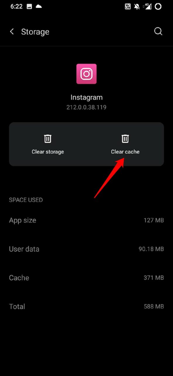 Cache der Instagram-App löschen