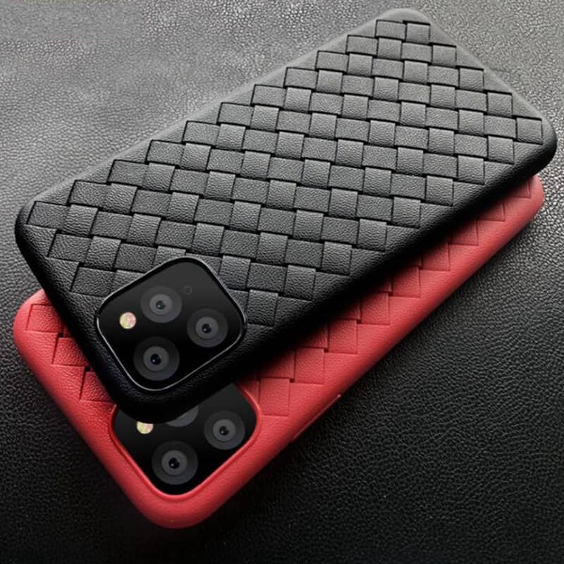 Custodie TPU con motivo in pelle intrecciata per iPhone 11