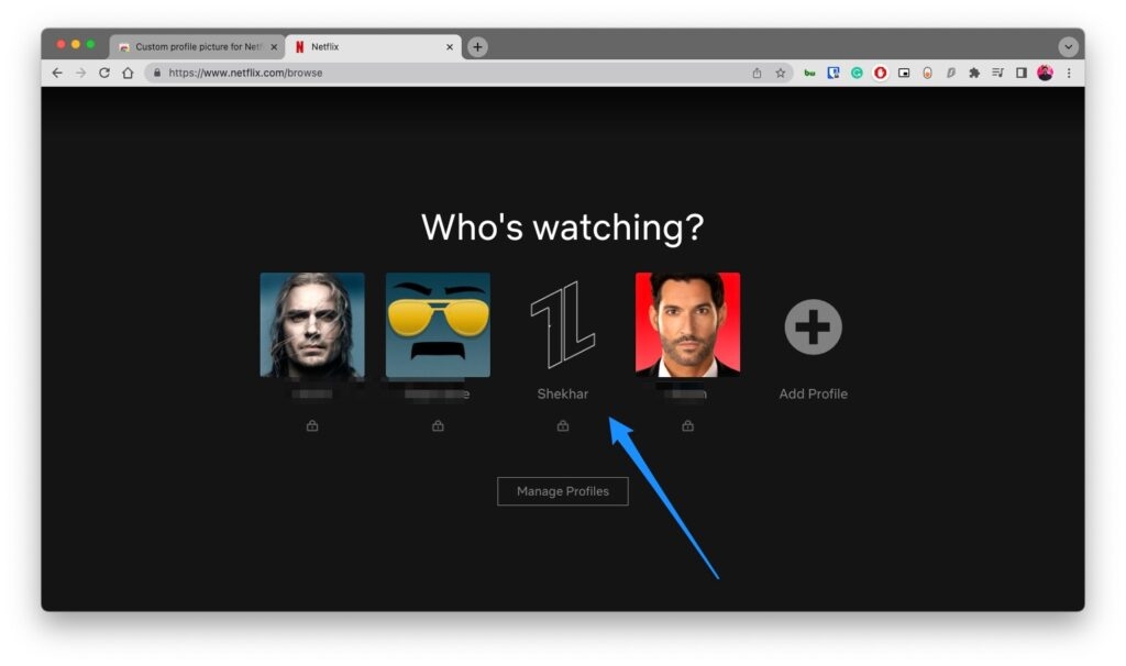 Imagen de perfil personalizada para Netflix