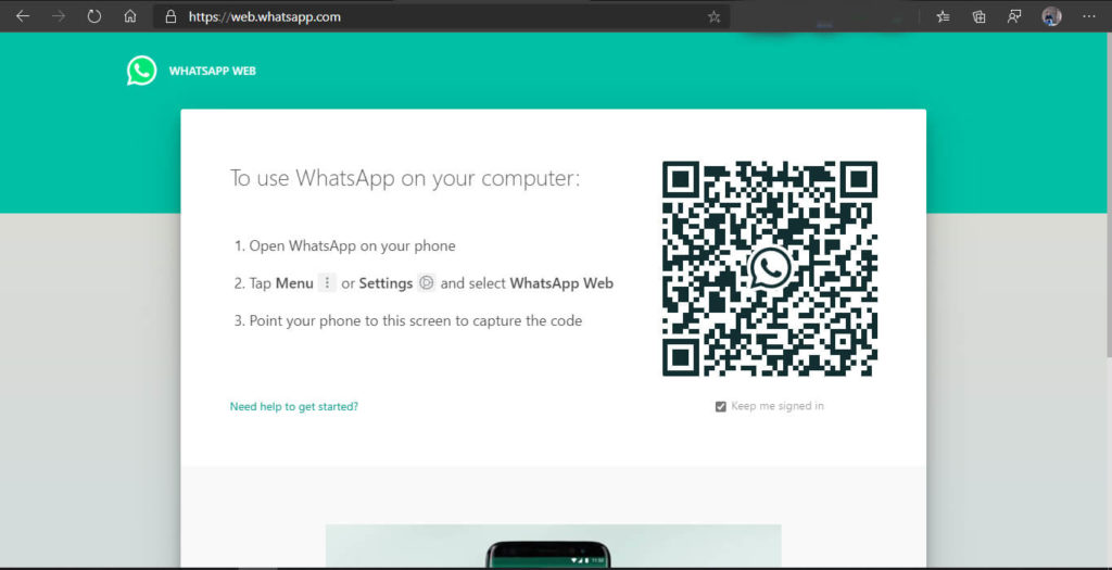 Dunkelmodus auf WhatsApp Web