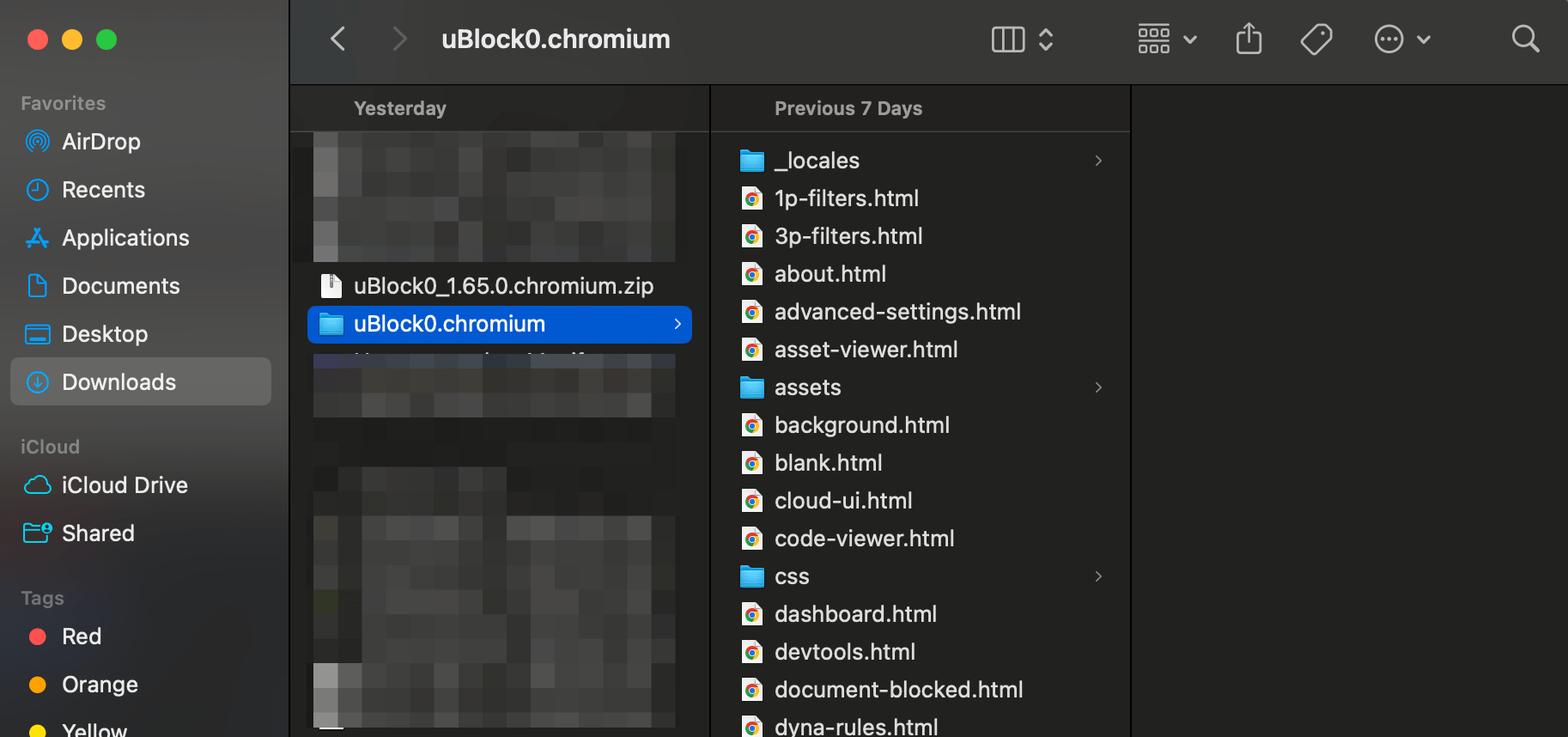 Estrai il file zip per ottenere la cartella uBlock Origin