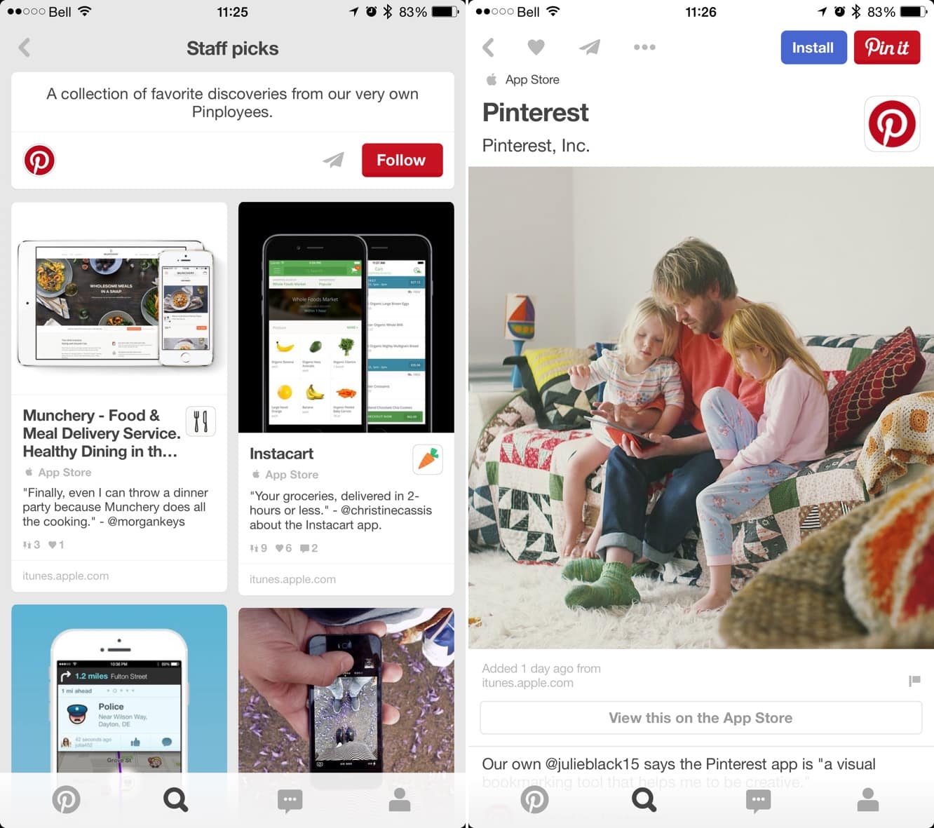 앱: ESPN, Nike+ Fuel, Pinterest, Starbucks + Twitter