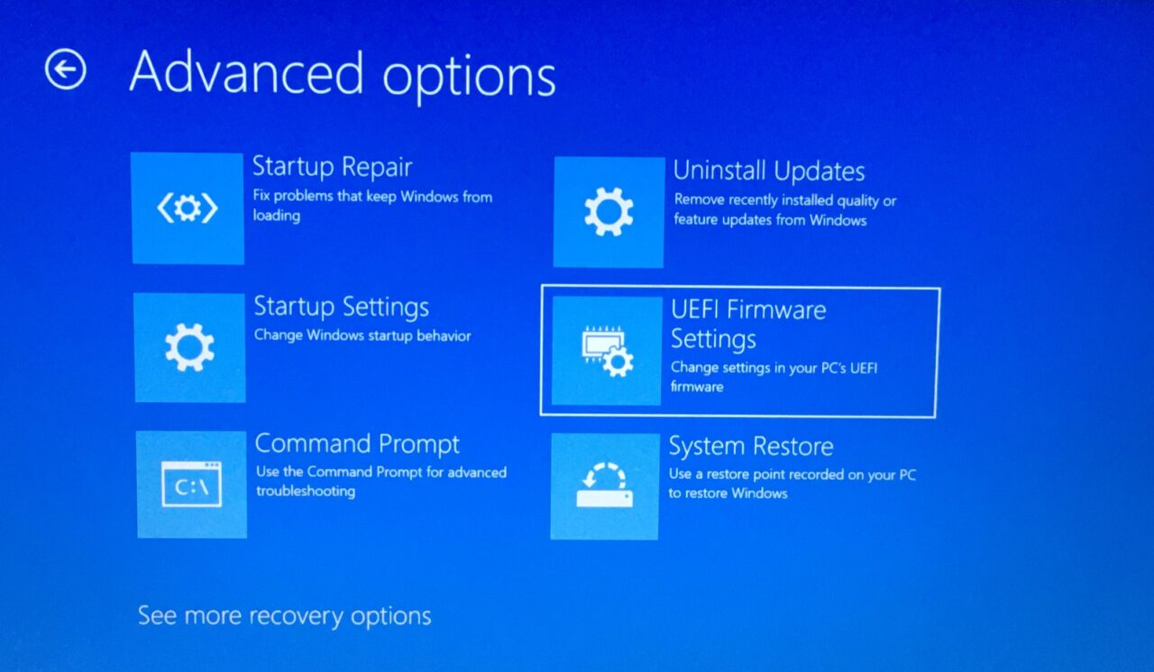 Scegli Impostazioni UEFI (7)