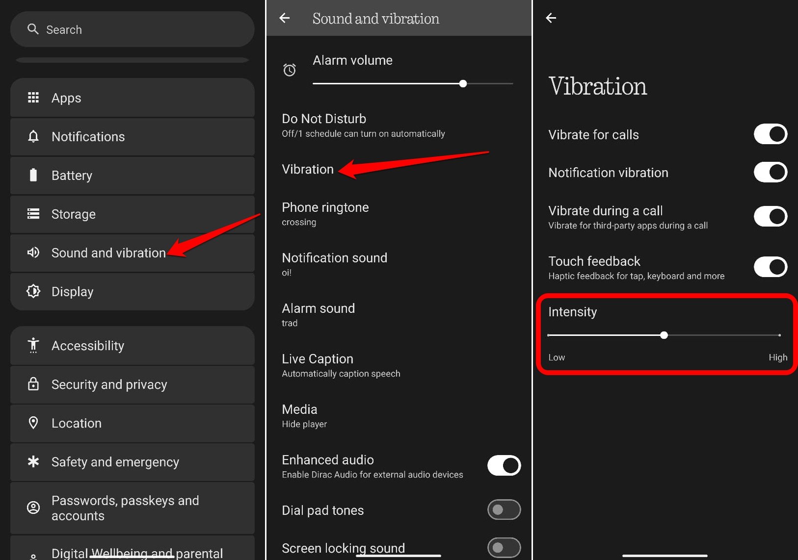 como mudar a intensidade da vibração em dispositivos Android