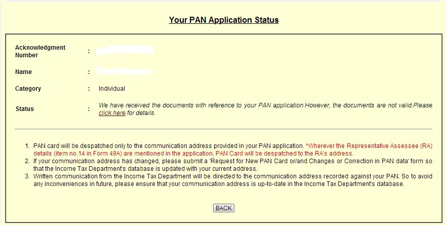 Stato della tua domanda PAN