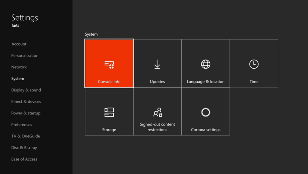 Restablecer el sistema - Xbox One se enciende y se apaga instantáneamente