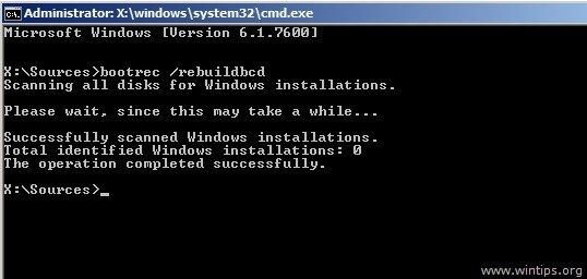 bootrec :rebuildbcd