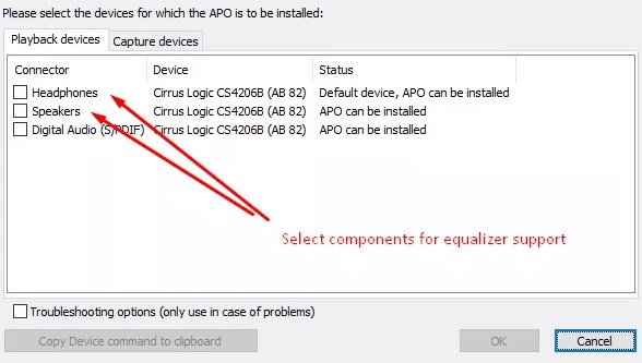 Equalizzatore Audio su Windows 10