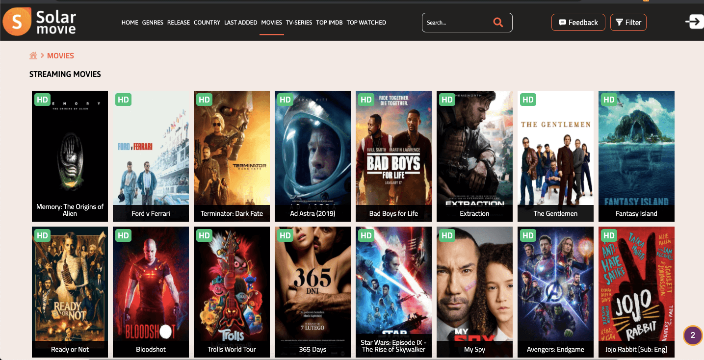 SolarMovieの代替
