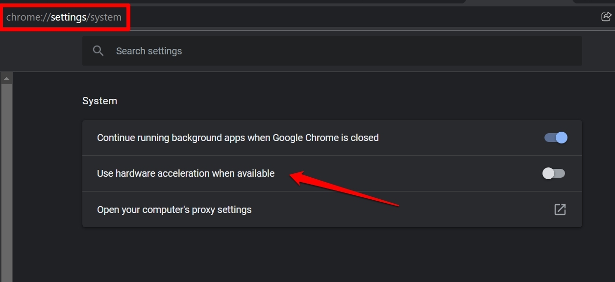 désactiver l'accélération matérielle Chrome