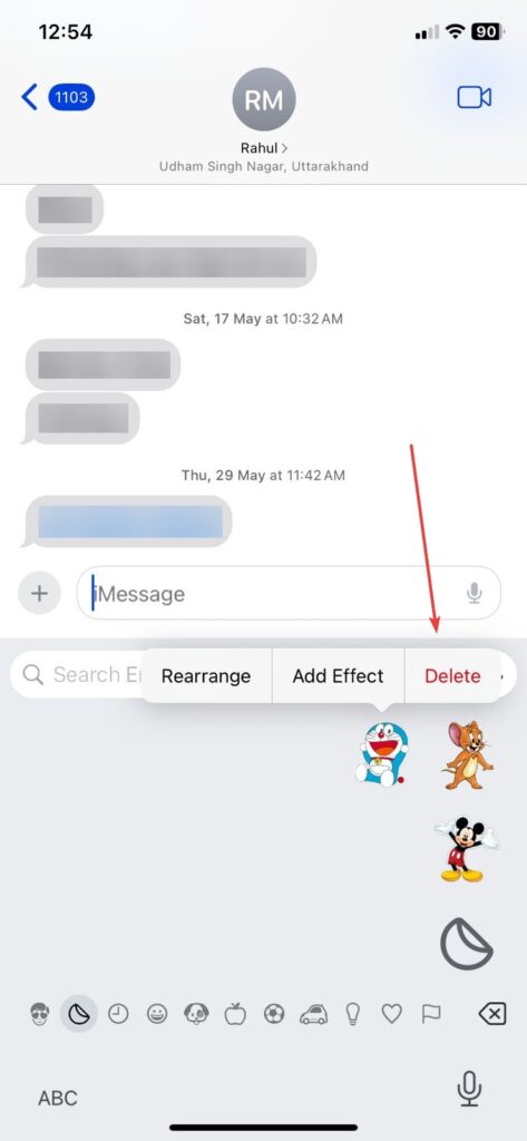 Benutzerdefinierte Aufkleber von iPhones und iPads entfernen