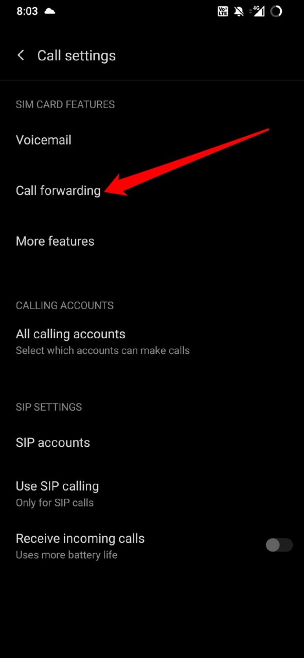 Anrufweiterleitungseinstellungen Android