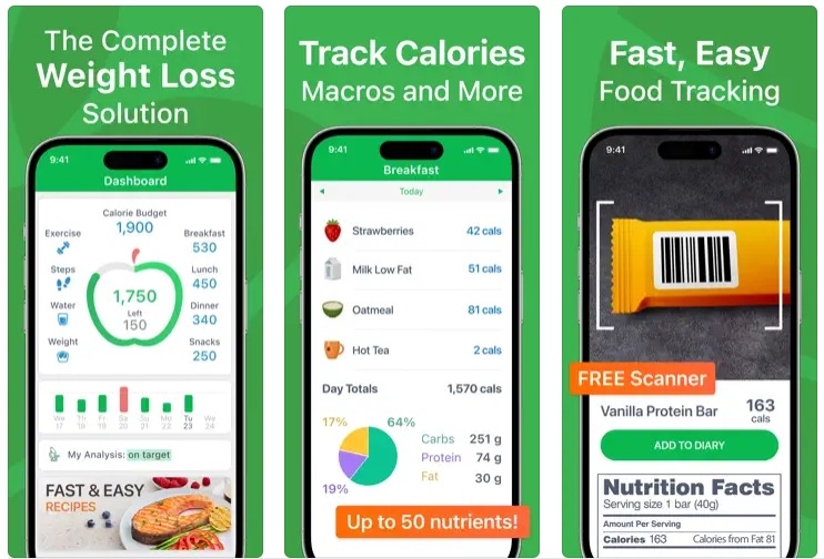 MyNetDiary - Kalorienzähler-App für Android und iOS