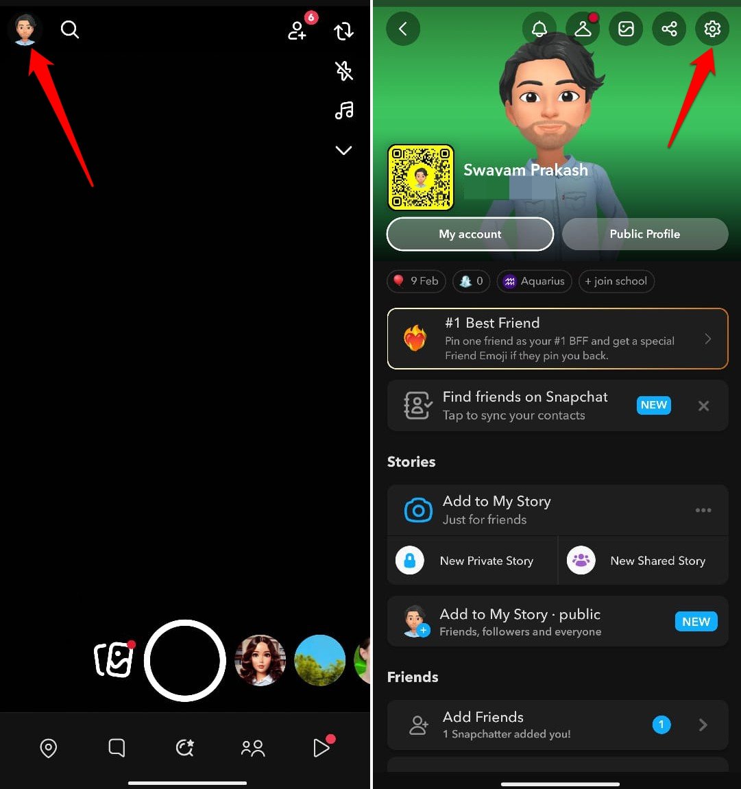 iniciar configuración de Snapchat