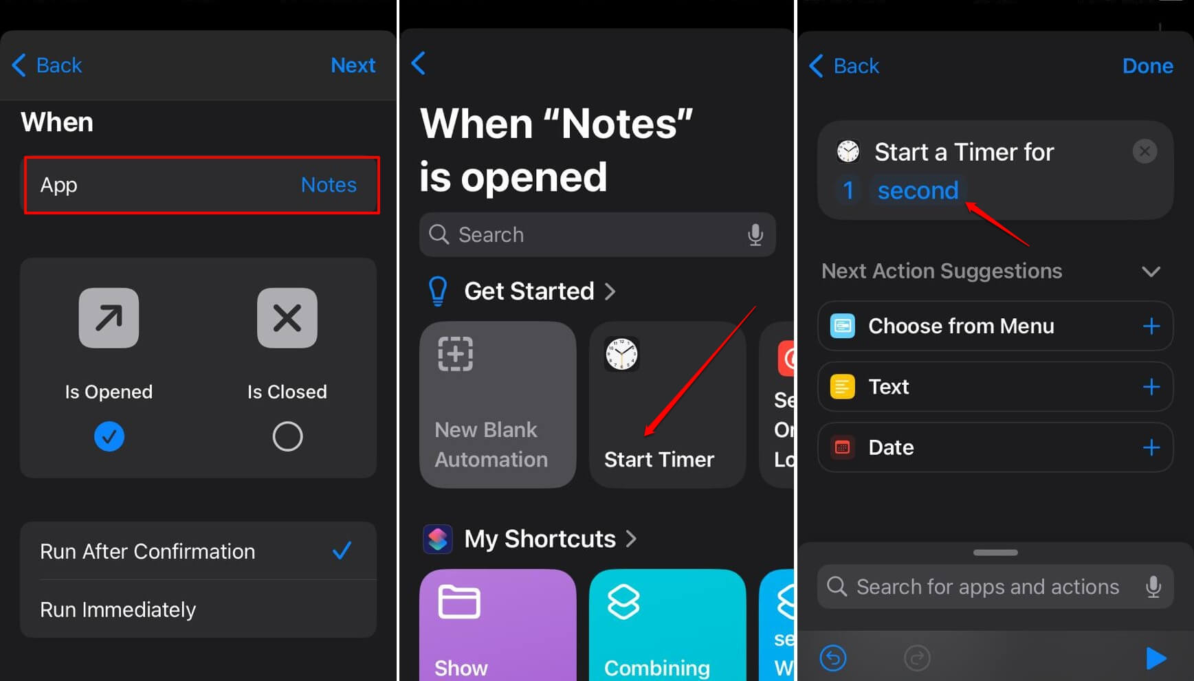 Timer starten, um die App zu sperren
