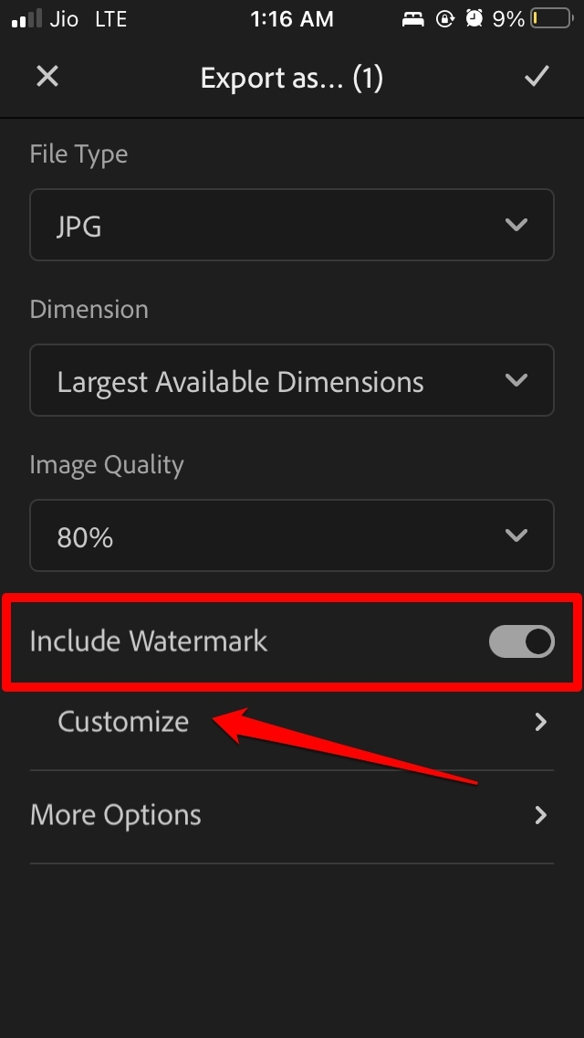 Wasserzeichen in Adobe Lightroom aktivieren