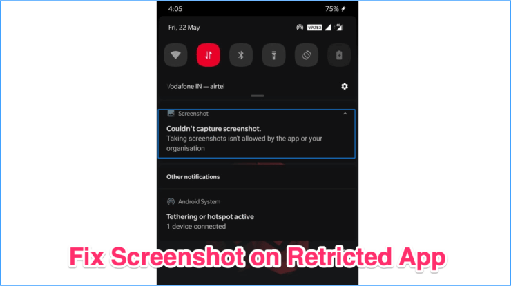 Screenshot speichern auf eingeschränkter App