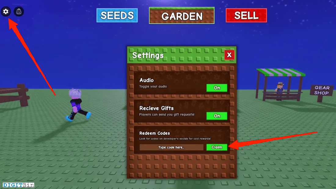 Как погасить коды в Grow a Garden