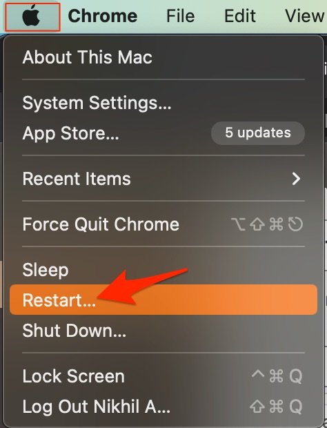 Reiniciar PC Mac